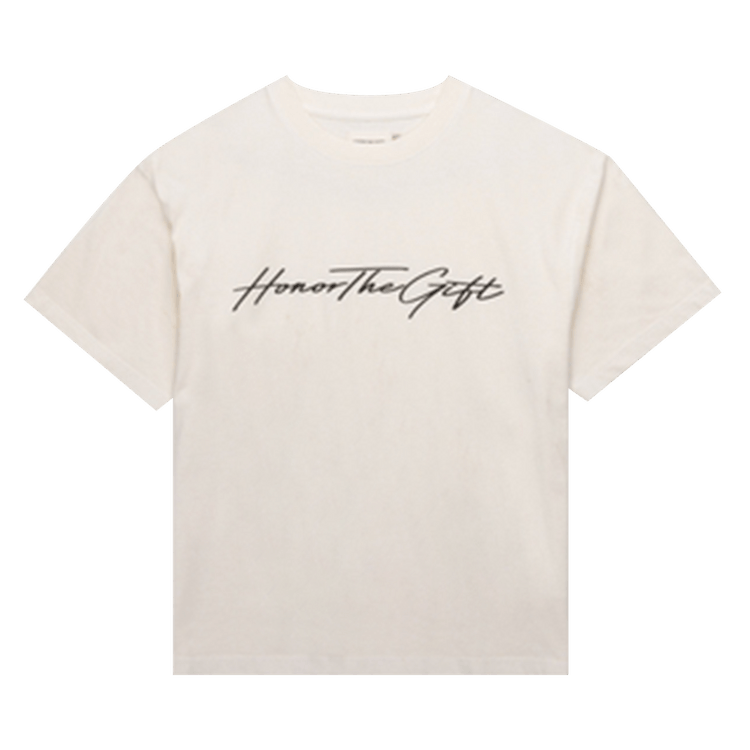 Honor The Gift Script Tee "Bone"