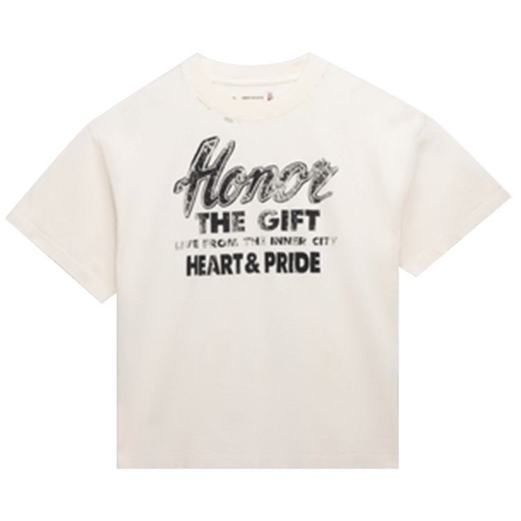 Honor The Gift Heart & Pride Tee "Bone"