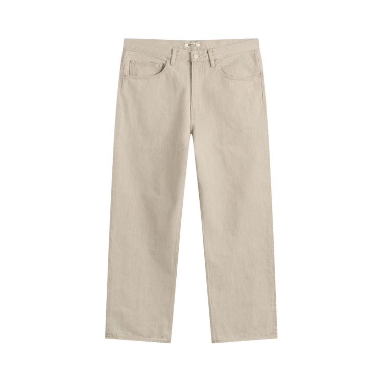 Auralee Faded Hard Twist Denim Wide Pants "Light Grey"