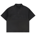 PURPLE BRAND Leather Short-Sleeve Polo "Black"