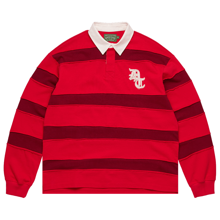 Denim Tears Paneled Rugby Shirt "Red"