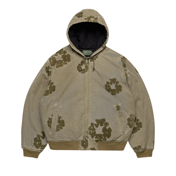 Denim Tears Cotton Wreath Flocked Zip Jacket "Green"