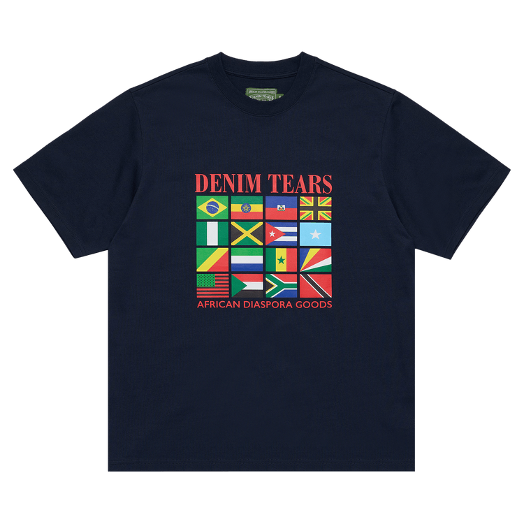 Denim Tears Diaspora Flags Tee "Navy"