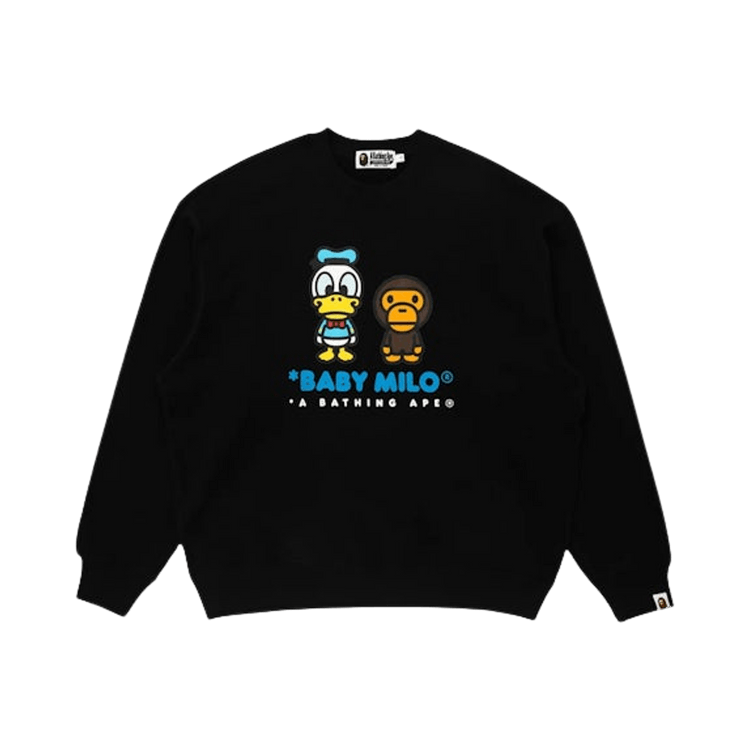 BAPE X Disney Donald Duck Milo Relaxed Fit Crewneck "Black"