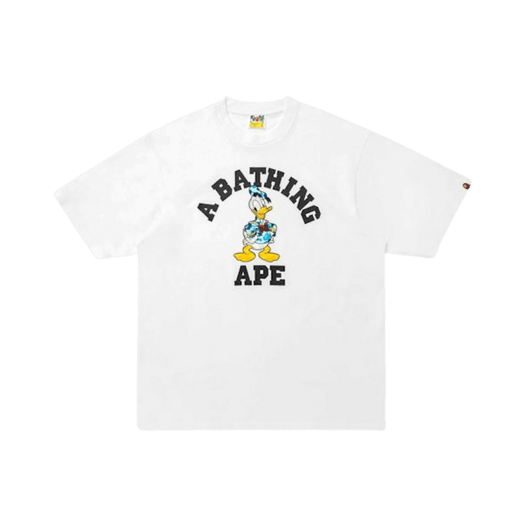 BAPE X Disney Donald Duck College Relaxed Fit Tee "White"