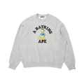 BAPE X Disney Donald Duck College Relaxed Fit Crewneck "Grey"