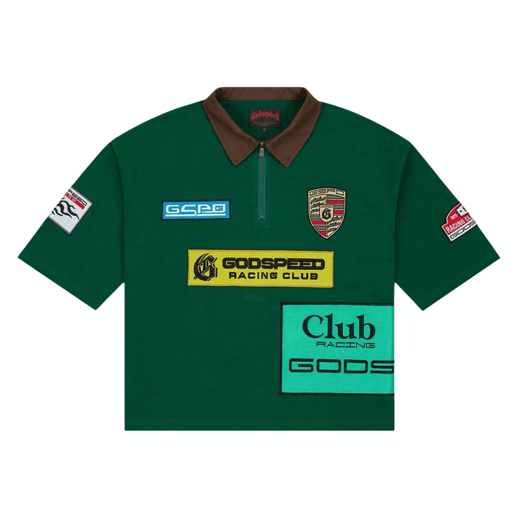 Godspeed GRC Quarter Zip Short-Sleeve Polo "Green/Brown"