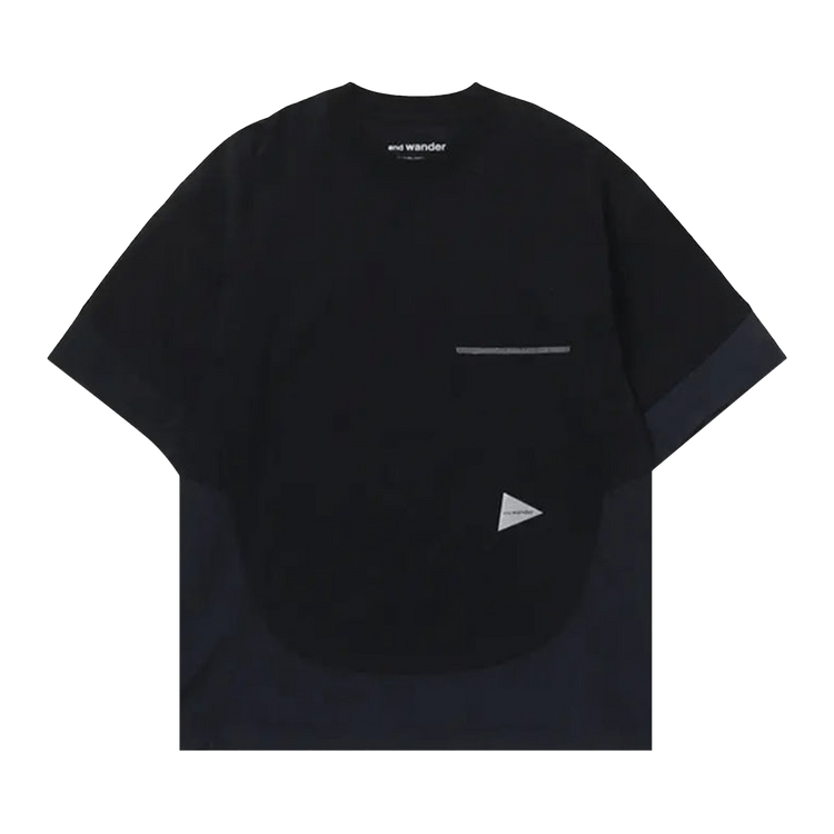 And Wander Combi Short-Sleeve Tee "Black"