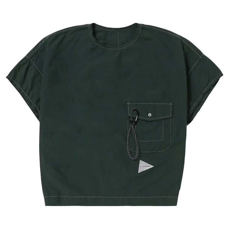 And Wander Cordura Typewriter Short-Sleeve Pullover "Deep Green"