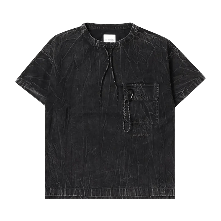And Wander Bleach Twill Tee "Black"