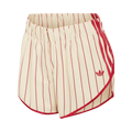 Adidas Pinstripe Firebird Shorts "Warm Vanilla/Team Victory Red"