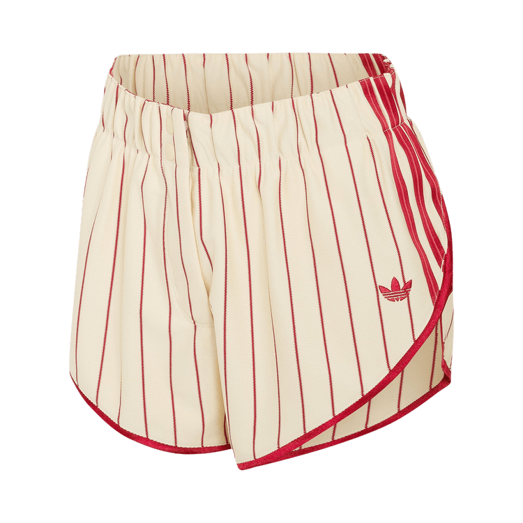 Adidas Pinstripe Firebird Shorts "Warm Vanilla/Team Victory Red"