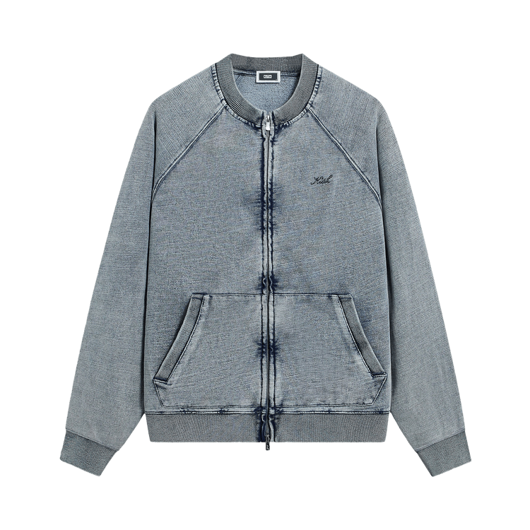 Kith Indigo Fleece Linus Full Zip Crewneck "Light Indigo"