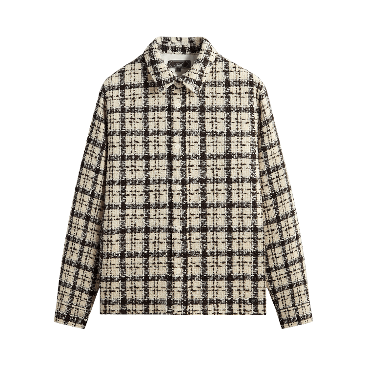 Kith Boucle Plaid Boxy Collared Overshirt "Sandrift"