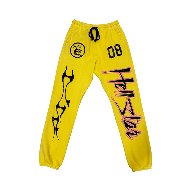 Hellstar Greatest Hits Racer Sweatpants "Yellow"