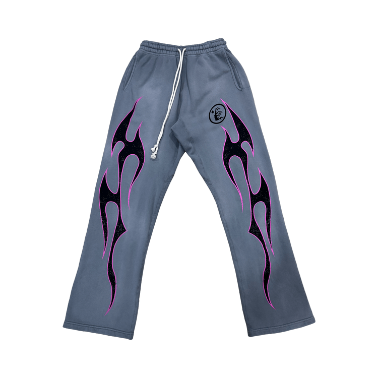 Hellstar Greatest Hits Flame Sweatpants "Grey"
