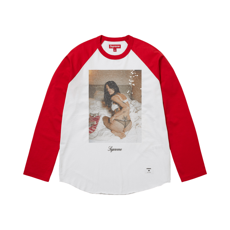 Supreme x Larry Clark Sequin Raglan Long-Sleeve Top "Red"