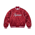Supreme x Champion Quilted Satin Varsity Jacket "Dark Red"