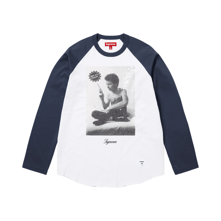 Supreme x Larry Clark Sequin Raglan Long-Sleeve Top "Navy"