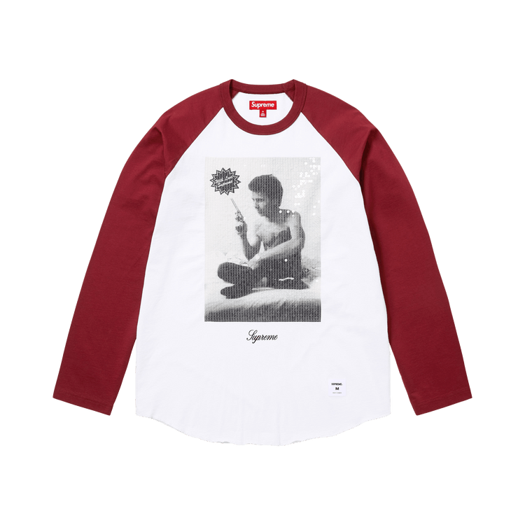 Supreme x Larry Clark Sequin Raglan Long-Sleeve Top "Burgundy"