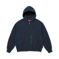 Supreme God Over Money Zip Up Hooded Sweatshirt "Navy"