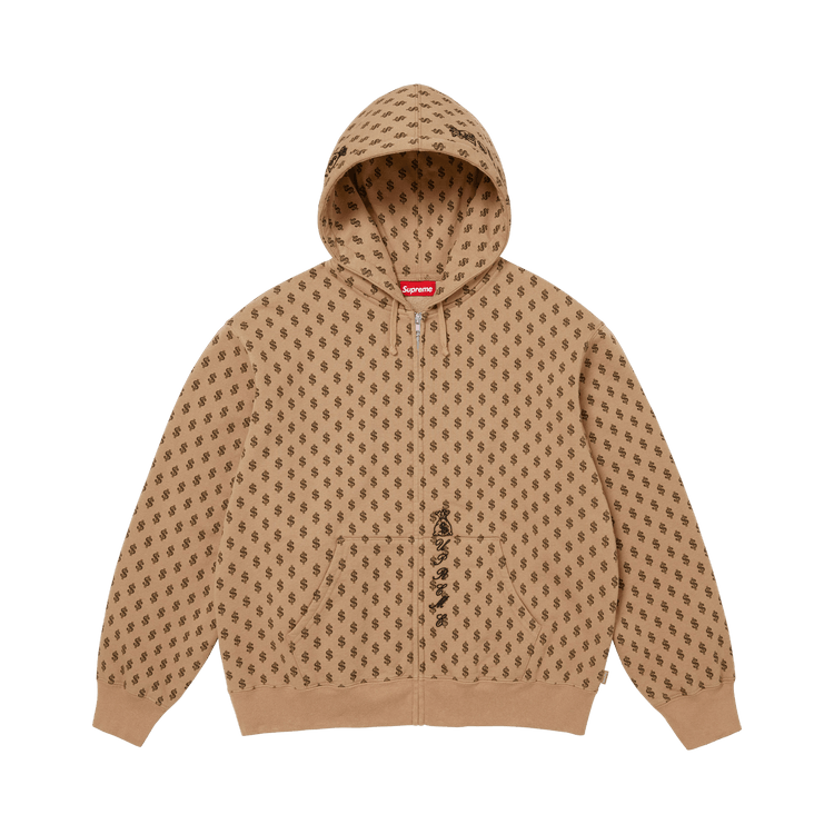 Supreme God Over Zip Up Hooded Sweatshirt "Money"