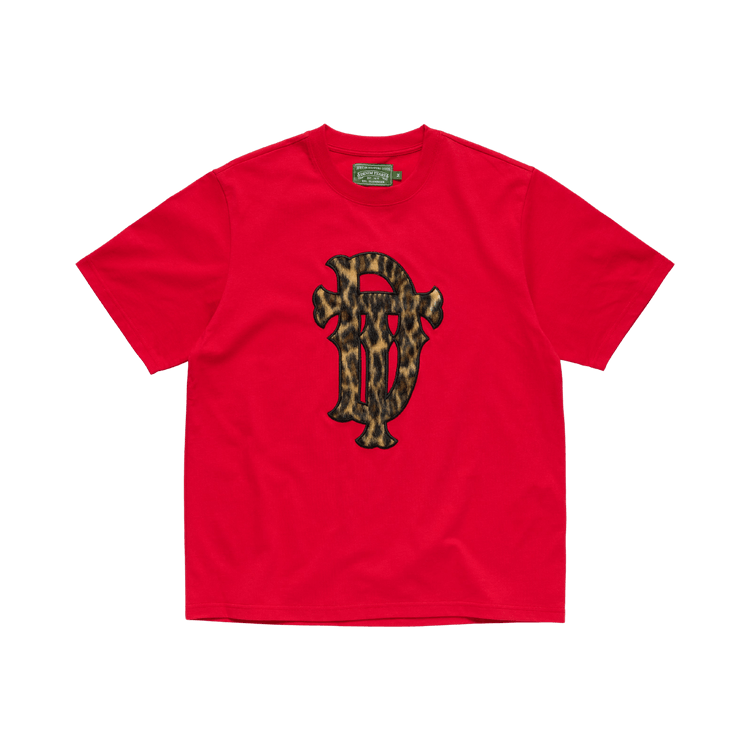 Denim Tears Faux Fur Leopard Tee "Red"
