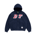 Denim Tears Distressed Tackle Twill Zip Up Hoodie "Navy"