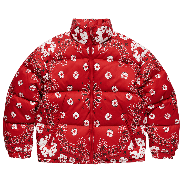 Denim Tears Cotton Wreath Paisley Puffer Jacket "Red"