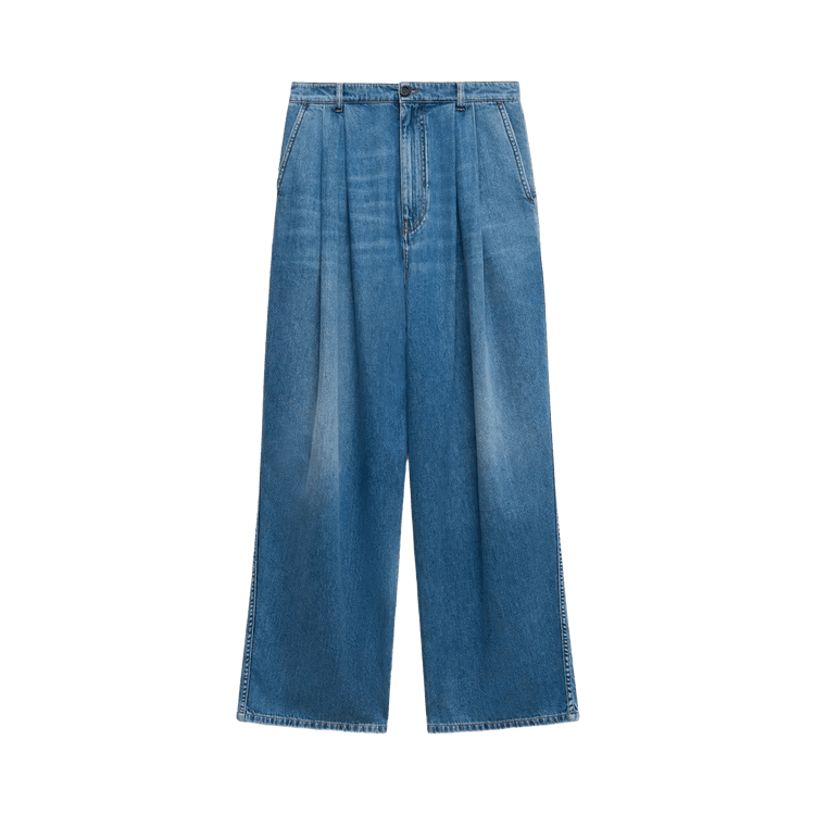 Marni High Waist Pleated Wide Leg Pants "Ocean"