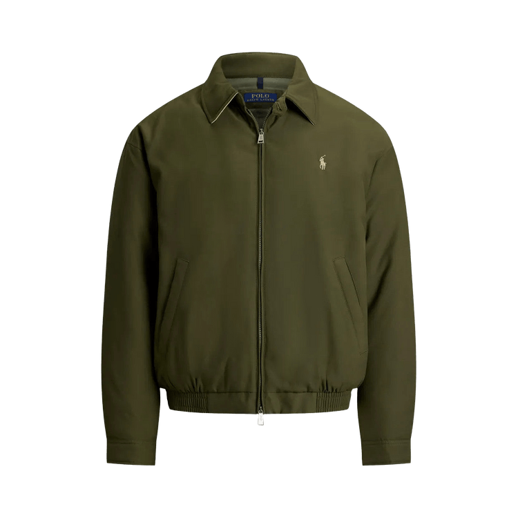Polo Ralph Lauren Long-Sleeve Polyester Twill Polo Insulated Windbreaker M "Company Olive"