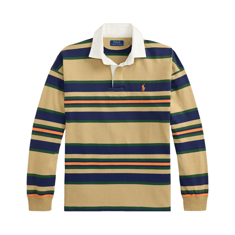 Polo Ralph Lauren Long Sleeve Yarn-Dyed Rugby Polo "Khaki"
