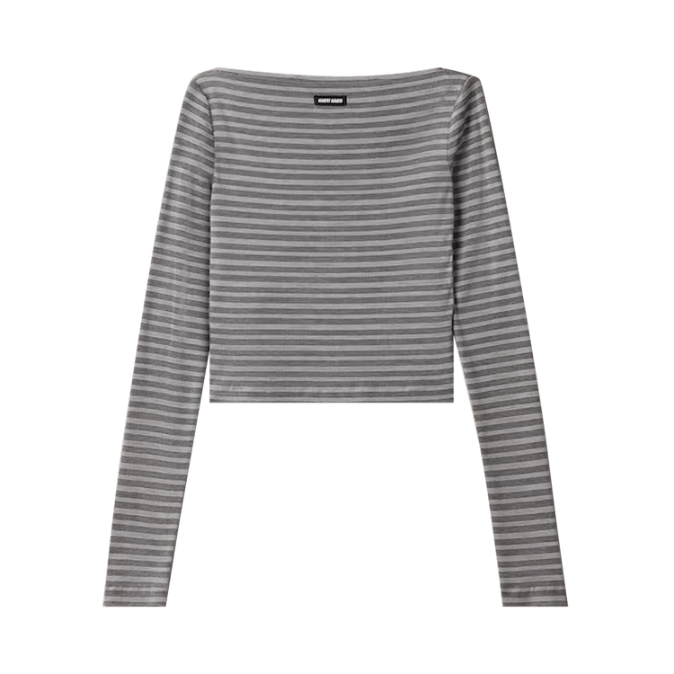 Miu Miu Jersey Riga Top "Ardesia/Bianco"
