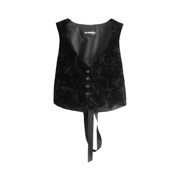 Ann Demeulemeester Diana Fitted Micro Waistcoat "Black"