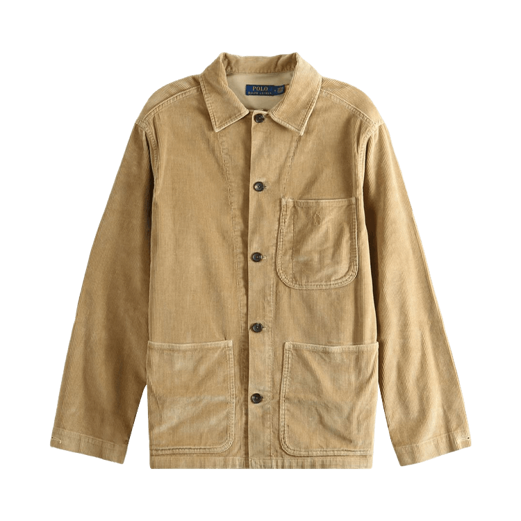 Polo Ralph Lauren Long Sleeve 10 Wale Corduroy Barton Overshirt L "Classic Camel"