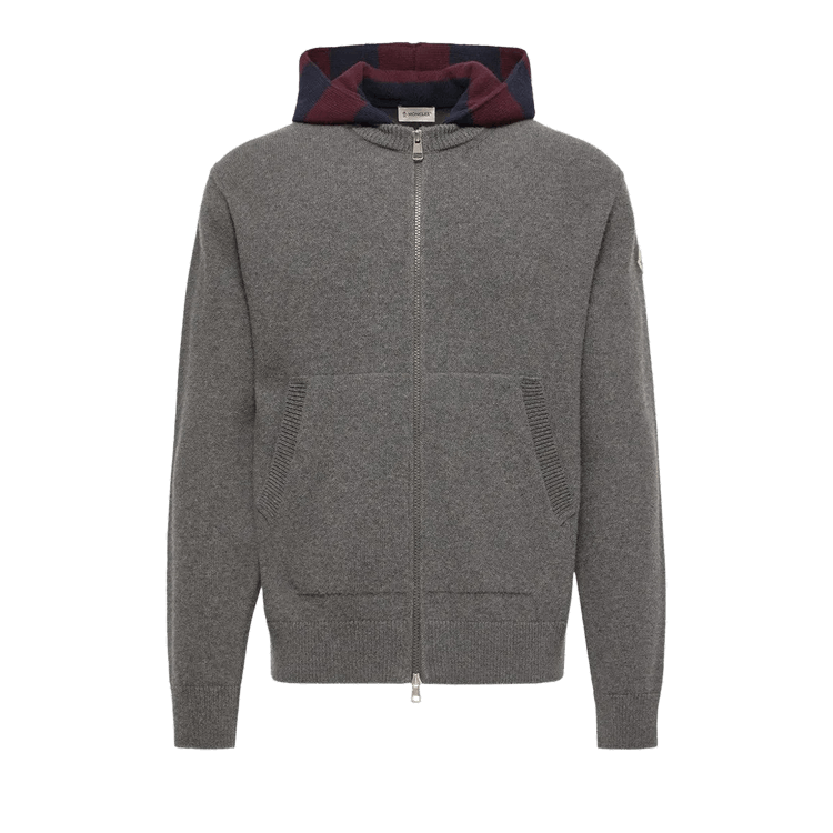 Moncler Hooded Knit Cardigan "Gray"