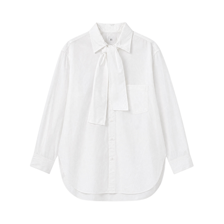 Y"s U-Bow Collar Shirt "White'