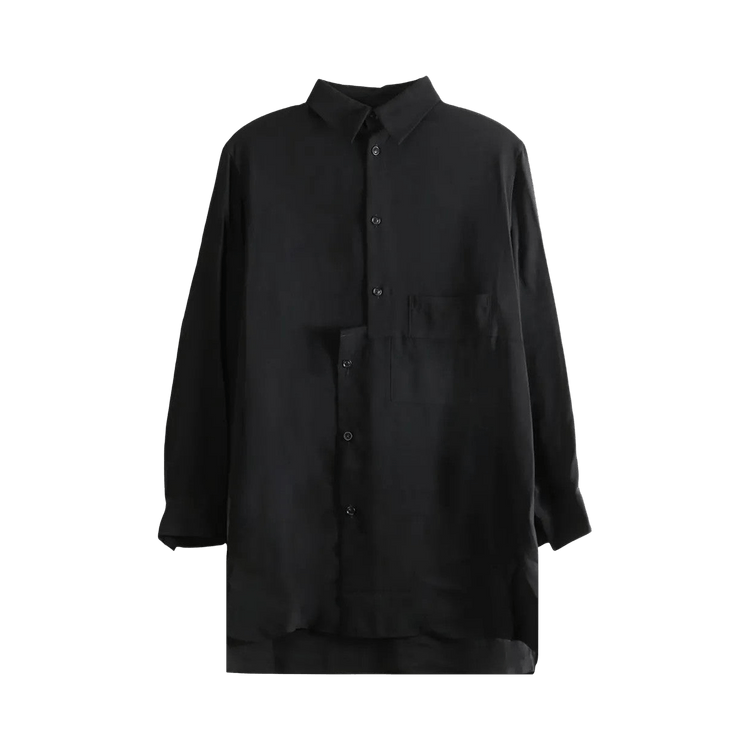 Y"s O-Left Front Unmatched Blouse "Black'