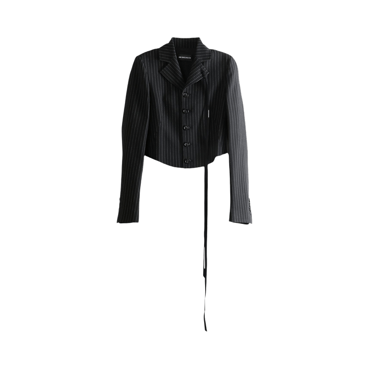 Ann Demeulemeester Manda Cropped Fitted Jacket "Black/Grey"