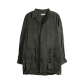 Yohji Yamamoto Pour Homme Open Collar Waist String Blouse "Khaki"