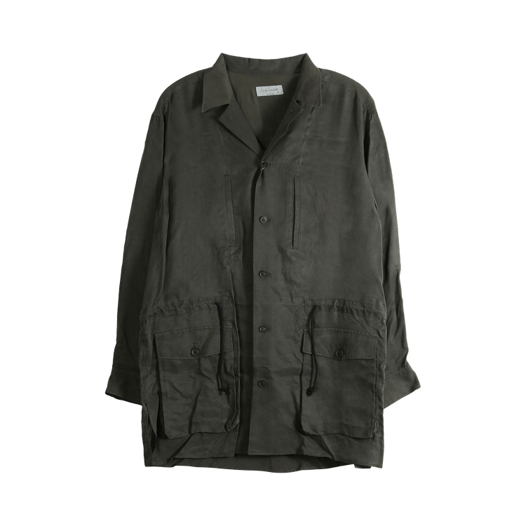 Yohji Yamamoto Pour Homme Open Collar Waist String Blouse "Khaki"