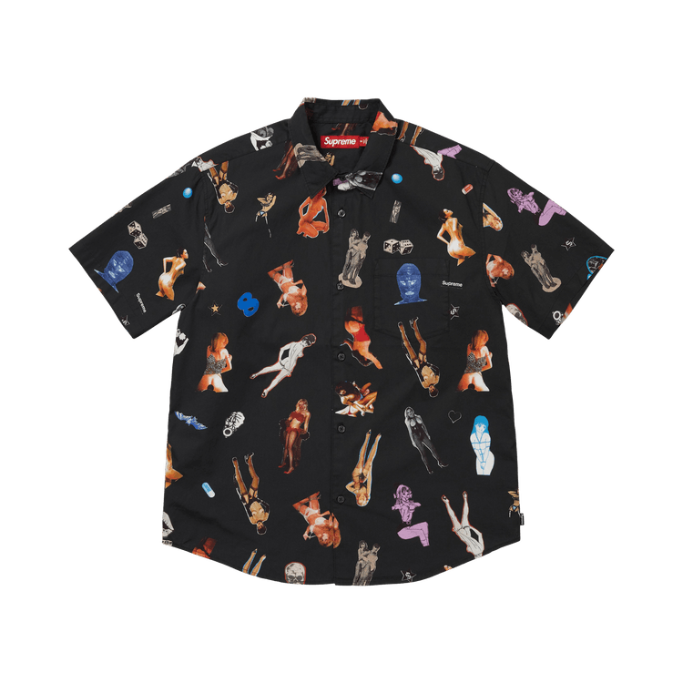Supreme Girls Collage Short-Sleeve Shirt "Black"