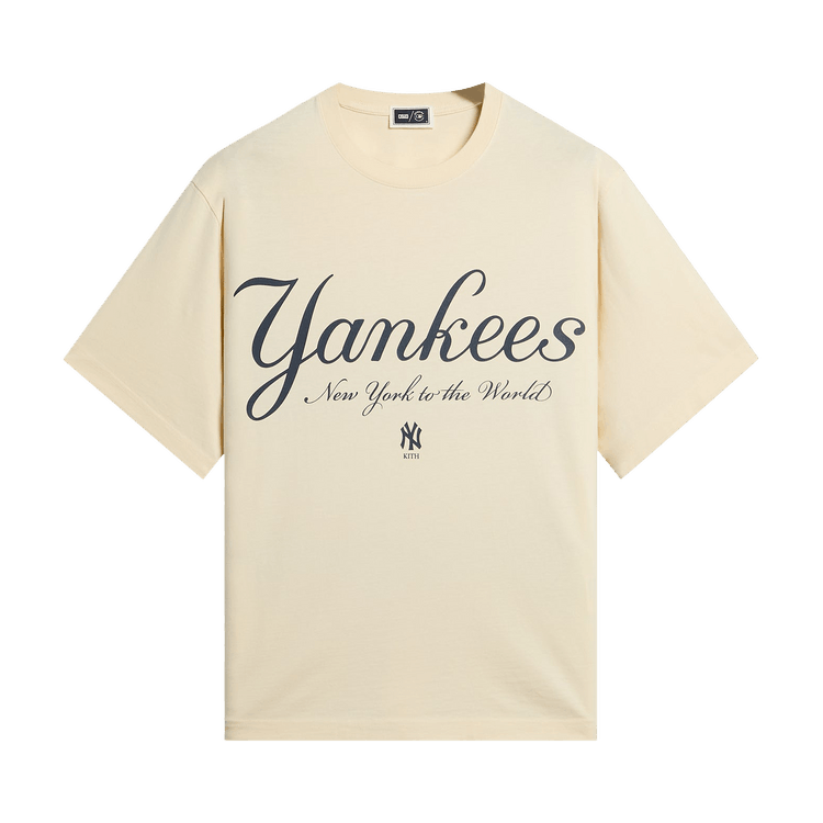 Kith For The New York Yankees Script Vintage Alex Tee "Sandrift"