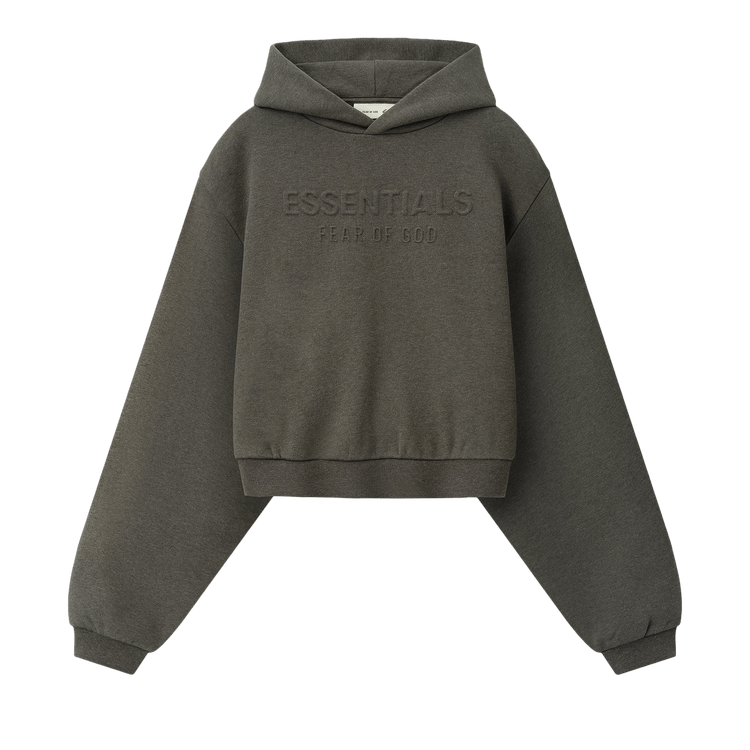 Fear of God Essentials Embossed Cropped Hoodie "Ash Heather"