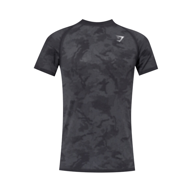 Gymshark Geo Seamless T-Shirt "Black/Charcoal Grey"