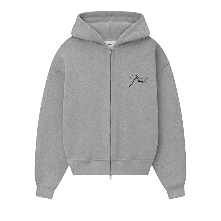 Rhude Classique Zip Up Hoodie "Grey"