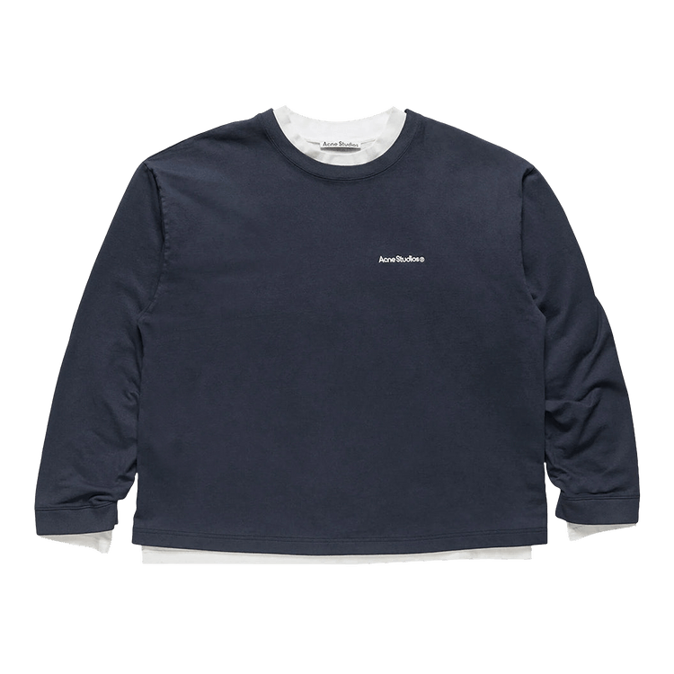 Acne Studios Layered Sweatshirt With Logo "Navy/White"