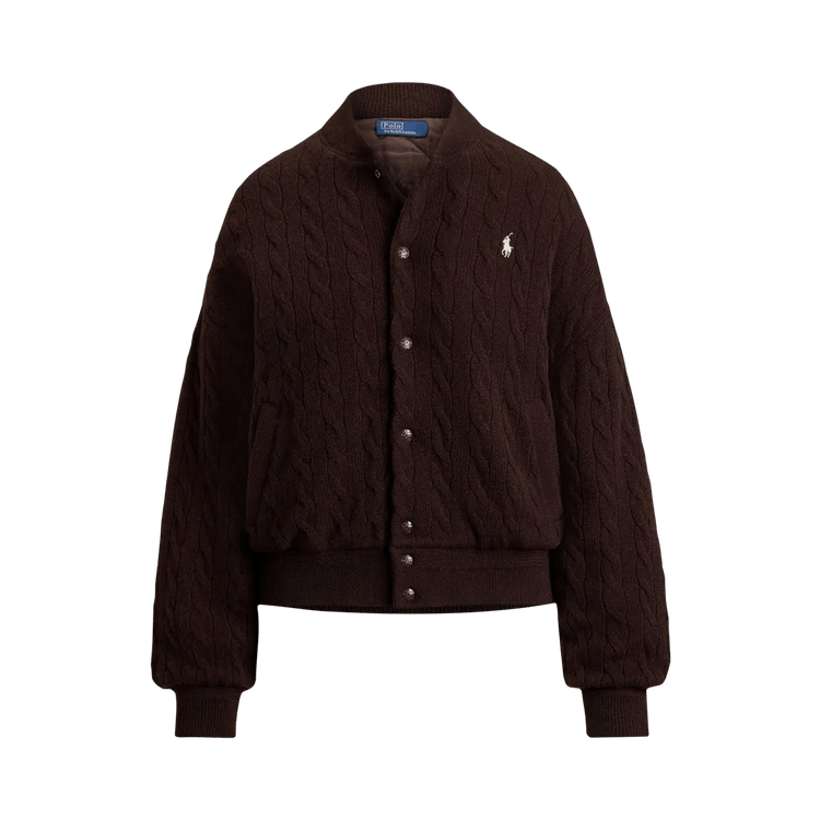 Polo Ralph Lauren Sweater Bomber-Coat "Walnut Brown Melange"