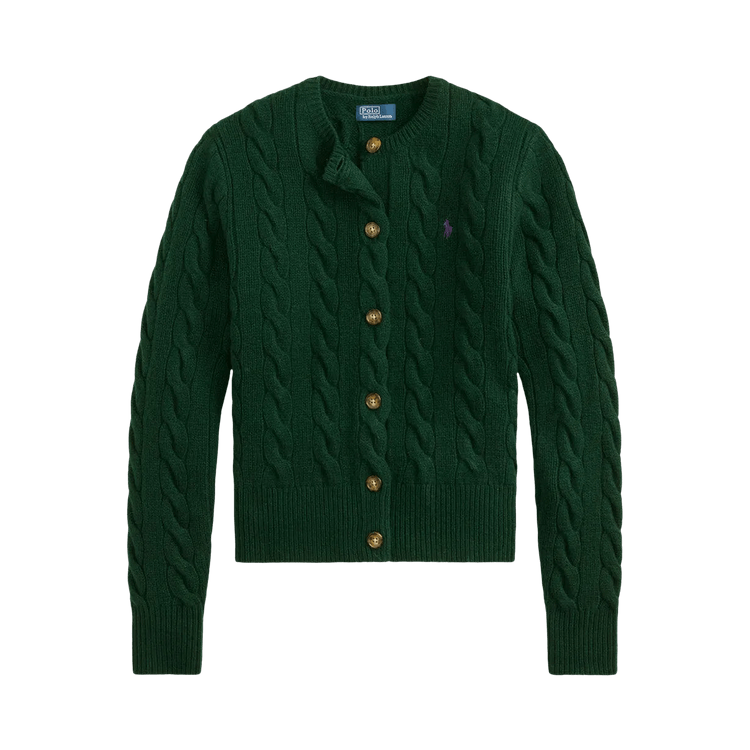Polo Ralph Lauren Long Sleeve-Crew Neck-Cardigan-Sweater "College Green"