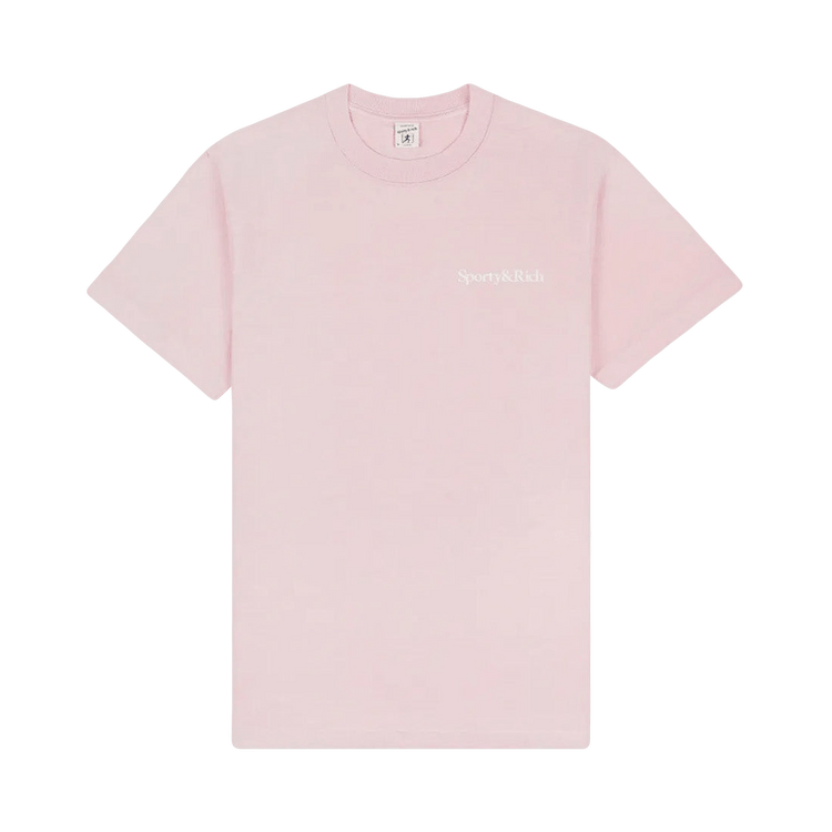 Sporty & Rich Health Is Wealth T-Shirt "Clear Pink White"